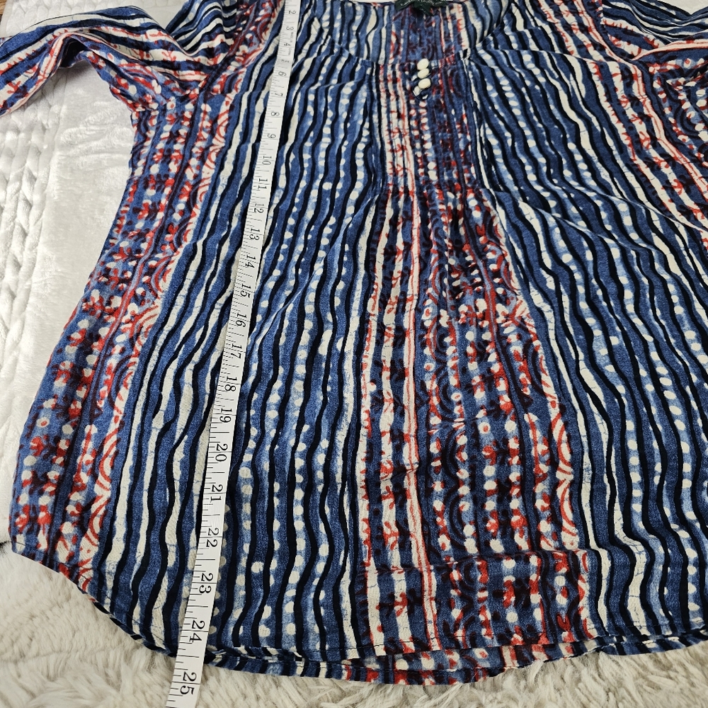 LRL Ralph Lauren Pintuck Peasant Top with 3/4 Sleeves - Picture 8 of 13